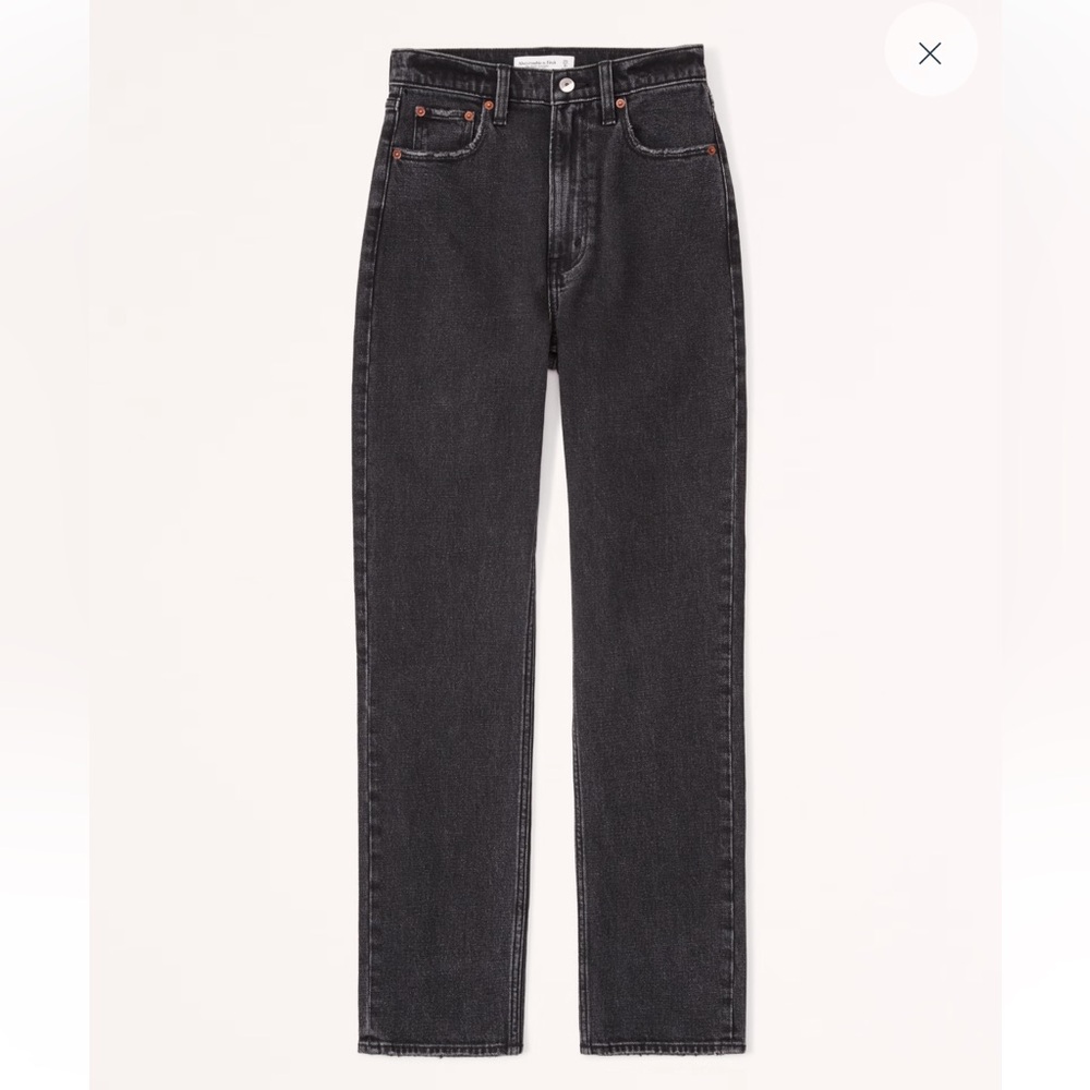 Abercrombie Ultra High Rise 90s Straight Black Jean
